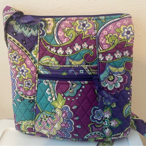 Vera Bradley Heather Purple Green Crossbody Bag - Picture 3 of 14